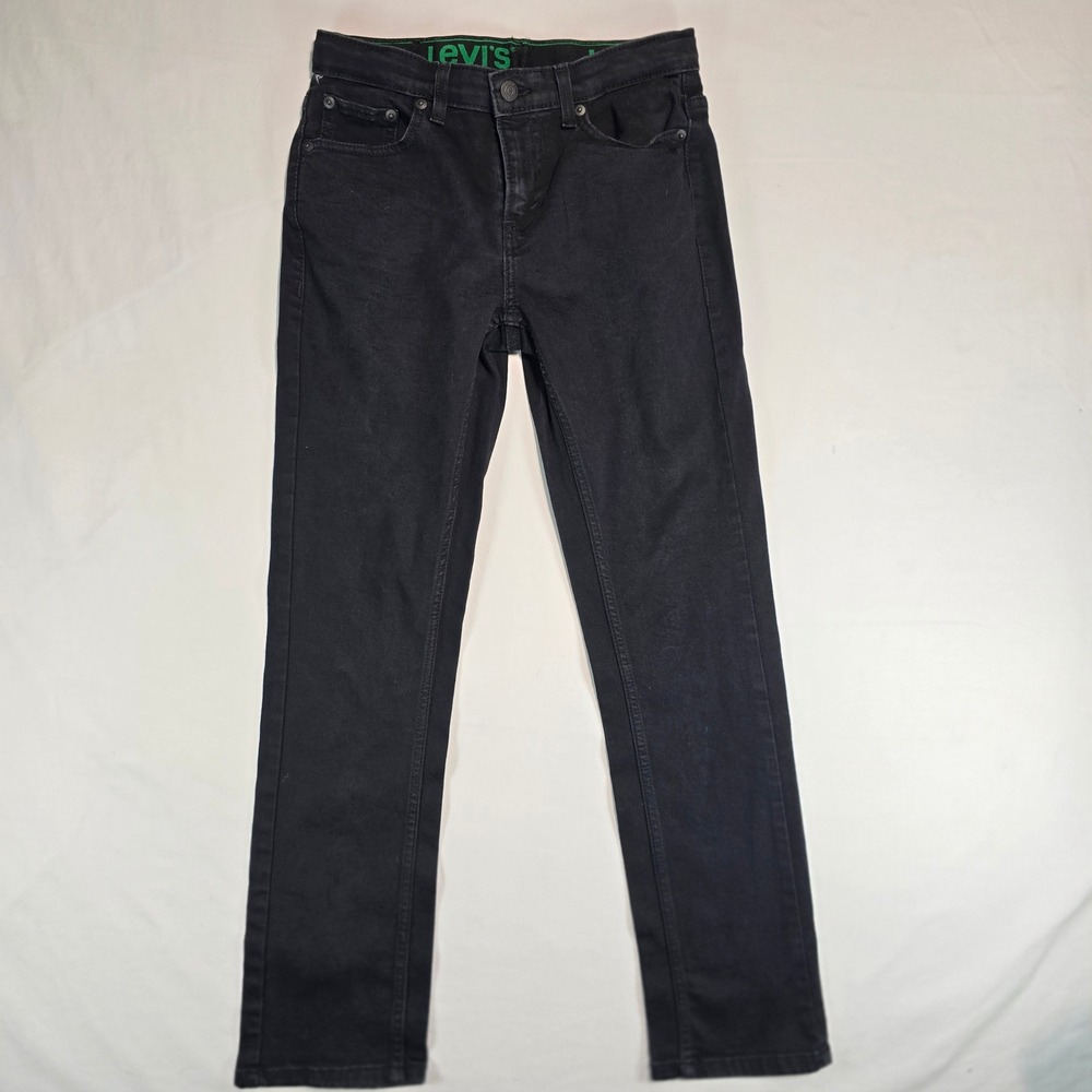 Levis 511 Slim Fit Boys Jeans Black Wash Size 14 Reg W27 L29 Stretch Denim